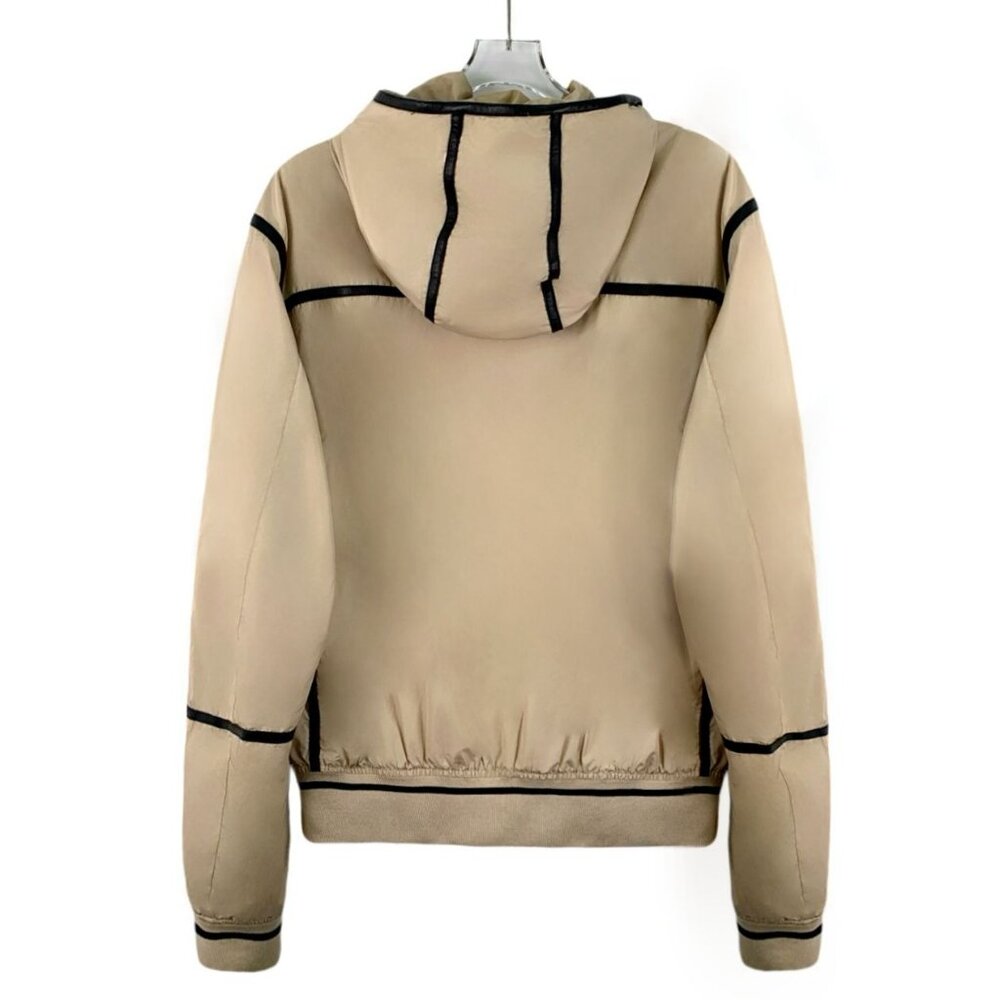 Versace Beige Patchwork Hooded Zipper Jacket Size… - image 2